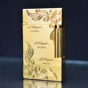Bật lửa Dupont Paris hoa văn vàng âm cực đanh D22V