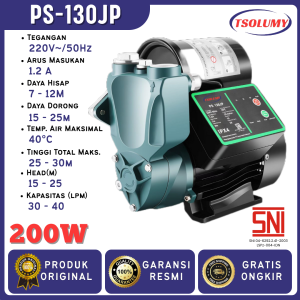 Tsolumy Pompa Air Otomatis PS-130JP  PS-230JP Booster Sumur Dangkal Booster Rumah Tingkat