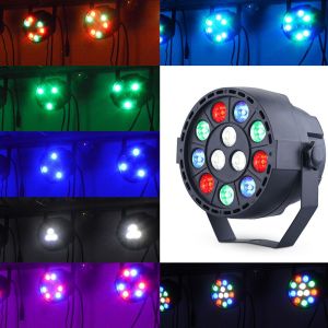 12 LED Stage Par Light RGB Light DMX512 Master Slave LED Flat DJ Equipment Controller