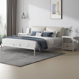 [CozyNest ]Solid Wood Bed Northern Europe Single Bed Light Luxury Platform Bed Thickening Double Bed