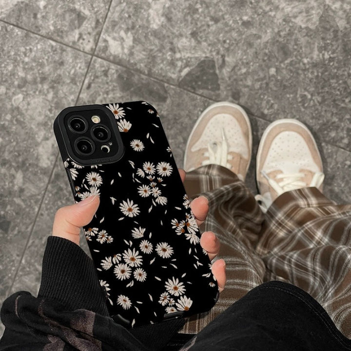 Retro%20Daisy%20Texture%20Case%20For%20iPhone%2016/15/14/13/12/11%20Pro%2012%2013%20mini%206%206S%207%208%20Plus%20X%20XR%20XS%20max%20Soft%20Shockproof%20Back%20Casing%20Fashion%20Creative%20Phone%20With%20Full%20Lens%20Protection%20Cover%20Shell%20-%20Image%203