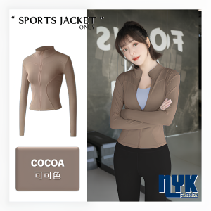 NYK Women Long Sleeve Zipper Sports Jacket Tight Fit Ladies Workout Fitness Gym Training Yoga Jackets Activewear Lady Slim Fit Casual Zip Coats