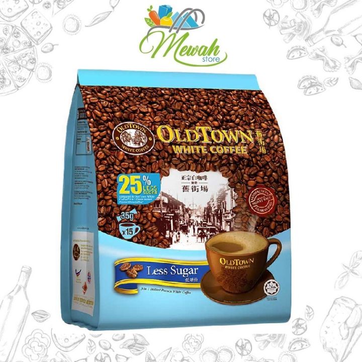 OLDTOWN White Coffee 3-in-1 Instant Premix White Coffee Less Sugar (15S ...