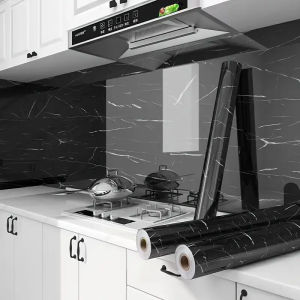 Stiker Dapur Ukuran Panjang 3 Meter Motif Marmer Anti Minyak Anti Api Wallpaper Dapur & Kamar Mandi