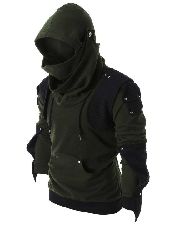 Rivet long sleeve drawstring hoodie sale