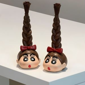 Cute Crayon Shin-chan Hair Tie Hair Rope Storage Rack with Tall Twist Braids Jewelry Storage Holder Hair Accessories Organizer