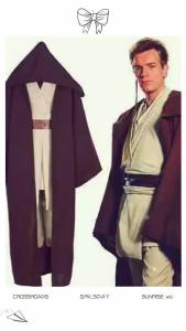 Star Wars Jedi Knight Obi-Wan cos Two-dimensional Halloween costume cosplay Full set of mens clothing