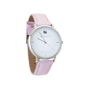 Hello Kitty Women Quartz Japan Movement Watch with leather strap HKFR2165-01A White dial Pink strap