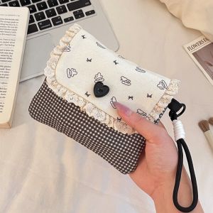 HUNIU Dung lượng lớn Túi đựng băng vệ sinh Ví tiền Đã in Túi trang điểm họa tiết hoa Dễ thương Túi đựng đồ nhỏ Túi đựng mỹ phẩm mini Phụ nữ