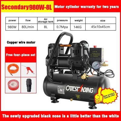 DEKES INDUSTRIAL 50L/30L Air Compressor compressor air machine for Air Tools Pure Copper Motor 2.6HP /1.3HP Portable Air Compressor heavy duty Pneumatic tool ultra-quiet and oil-free steel storage tanks (plus freeies)
