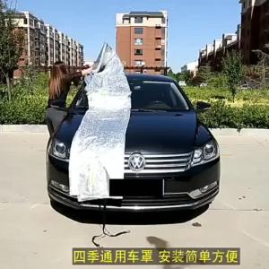 Half Car Cover Outdoor Sun Protection Resistant Waterproof RainDust Sun UV Aluminum Film Suitable for SUV Sedan Universa
