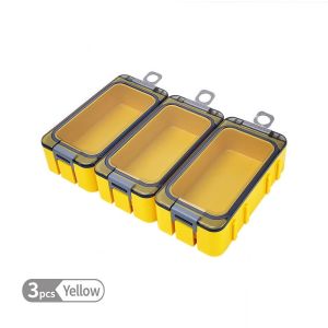 WAPKTY 3pcs Nhựa Hộp phụ kiện câu cá mini Hình chữ nhật Sáng Bộ tổ chức mồi câu cá Di động Có thể tháo rời Hộp dụng cụ câu cá biển Kho chứa dụng cụ câu cá