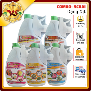 Bộ 5 Phân Bón Lá Cao Cấp Dạng Xịt Pha Sẵn Chăm sóc toàn diện cho hoa cây cảnh - Chai 500ml