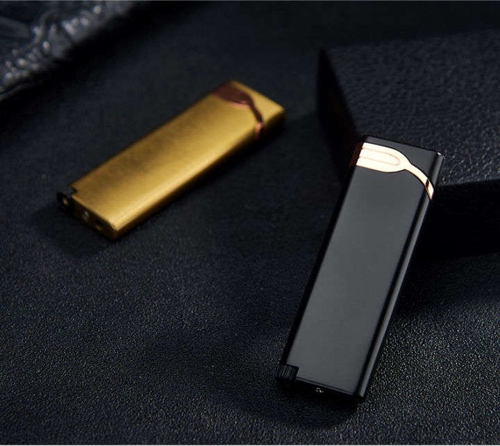 MUSCLE CLUB Windproof Lighter Thin Pocket Size Lighter Straight Flame ...