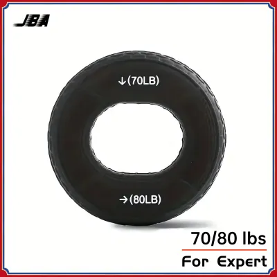 JBA Hand Grip Ring Dual Force 20-80lbs Solid Silicone Anti Slip Elastic Durable Portable Lightweight Finger Strength Trainer Wrist Handgripper