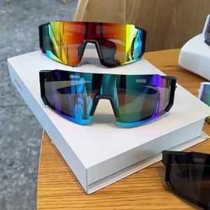 AU Kính râm vuông kiểu Hàn Quốc dành cho nam kính râm đi xe đạp dành cho nữ kính bảo hộ chống gió cho xe đạp và xe máy điện thời trang.