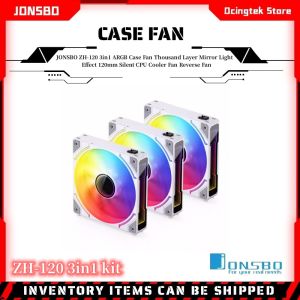 JONSBO ZH-120 3in1 ARGB Case Fan Thousand Layer Mirror Light Effect 120mm Silent CPU Cooler Fan Reverse Fan