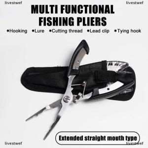[COD] livestwef Curved Mouthed Fishing Pliers Stainless Steel Powerful Horse Fish Line Scissors Multifunctional Road Pliers