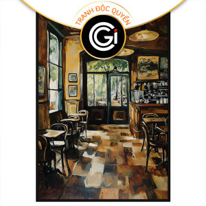 Tranh phong cảnh decor quán cafe. Tranh treo tườngdán tườngsơn dầucanvas trang trí.CGI-2099