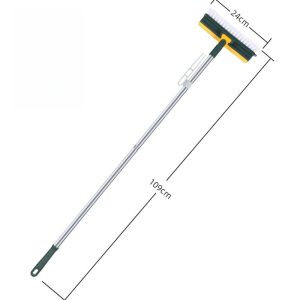 4in1 Rotating Floor Scrub Brush with Squeegee Long Handle Floor Brush for Cleaning Wall Tile Windows