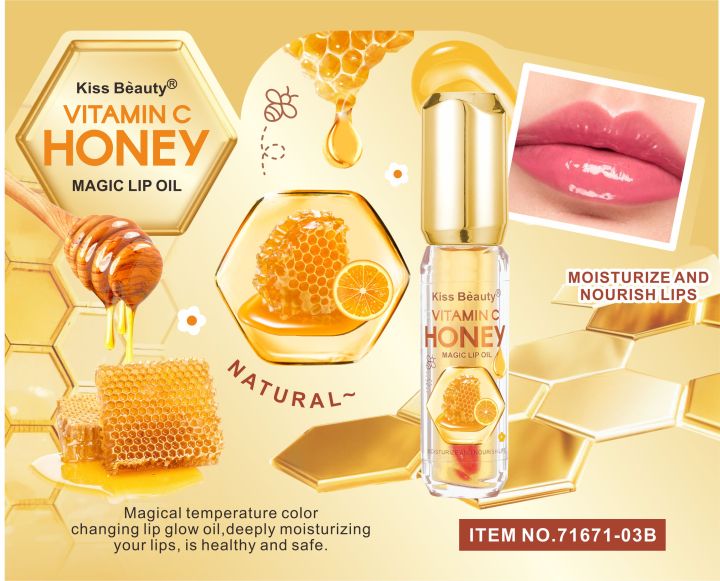 Kiss Beauty Vitamin C Honey 5ml Magic Lip Oil Moisturizing Shine Shimmer  Plumping Tint Care Gloss Hydrating Long-Wear Lip Gloss High Pigmentation Lip  Gloss - Lazada