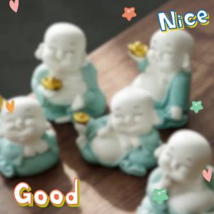 Modern Chinese Zen Ceramic Buddha Figurine - Wealth and Safety Home Decor