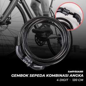 Kunci Gembok Sepeda Anti Maling Lock Gembok Sepeda Kode Kombinasi Angka 5 Digit 1.2m 4 Digit 1mTali Pengunci Pengaman Bike Bicycle Kunci Lock Numberic Anti Maling Security Padlock Password Kuat Strong Portable Bracket High Density ABS Material T