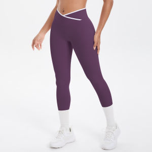 AE New color-blocked cross-fit tight-fitting brushed high-elastic yoga outfit set for running fitness and breathable training five-piece set