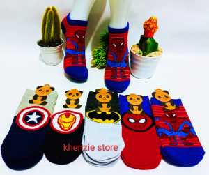 kaos kaki  karakter lucu mini miki donald micky mouse  batman spiderman pooh capten america
