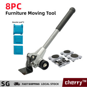 【SG stock】8Pcs Furniture Moving Transport Roller Set with Wheel Bar Moving Device 300KG Load Bearing