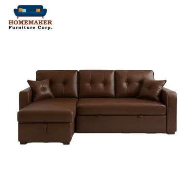 Homemaker Funiture New Aspen Premium Synthetic Leather Sofabed with Cupholders and Storage