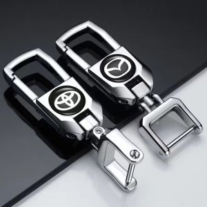 Premium Metal Car Keychain Zinc Alloy Key Holder Creative Anti-lost Waist Hanging Accessory for Men