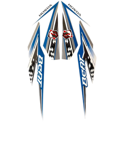 Striping Stiker Motor Honda Beat CW 2018 Lis Putih Biru