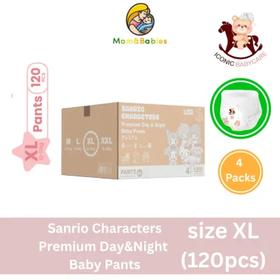 [Bundle of 4]Iconic Babycare x Sanrio Premium Day&Night Baby Diapers Pants M168 /L144 /XL120 /XXL104