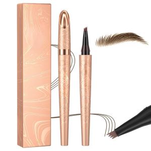 Microblading Eyebrow Pen 2025 New 3D Waterproof Eyebrow Pencil Premium Eye Brow Pen with 4 Tip Long-Lasting Natural Magic Eyebrow Makeup Fine Stroke Contouring Pencil Stay on All Day (All-4Pcs)