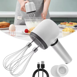 SKJK STUDIO Đầu đánh trứng đôi Máy đánh trứng điện cầm tay không dây Tự động Thiết kế đứng Máy đánh trứng Dụng cụ nướng 3 tốc độ Máy đánh kem Tiệm bánh