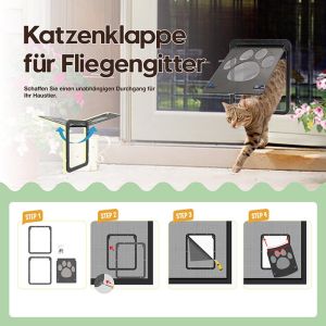 Dog Cat Flap Door Pet Cat Inside Door Lockable Safe Screen Outdoor Door Magnetic Self-Closing Function Sturdy Door for Dogs Cats