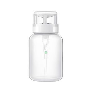 PINPAI 200ml Pump Press Bottle for Nail Polish Remover Cleaner Empty Plastic Makeup Remover Alcohol Pumping Liquid Manicure Container