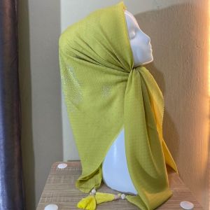 Hijab Pesta Segi Empat Potton Payet Bunga Tassel Super Mewah