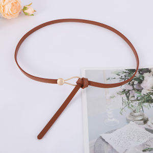Korean version of the PU leather thin narrow section belt womens adjustable waist seal decoration versatile windbreaker shirt must-have