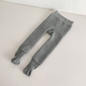 2023 Quần Tất Lót Nhung Dày Dặn Thu Đông Cho Bé Gái Quần Legging Giữ Ấm Đàn Hồi Cao Tất Sọc Dọc Màu Trơn Mặc Bên Ngoài Trẻ Em