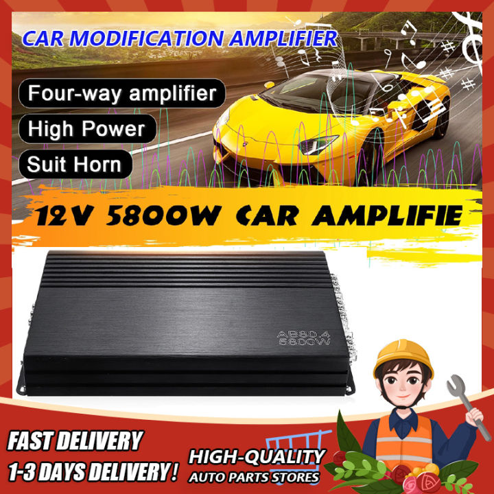 【COD】5800W 12V 4 Channel Car Amplifier Subwoofer High Power Car Audio