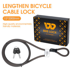 WEST BIKING 2m Bike Cable Lock Security Loop Cable Lock Scooter Guard Bike Motorcycle Helmet Protector Steel Wire Rope Line For MTB Road Bicycle