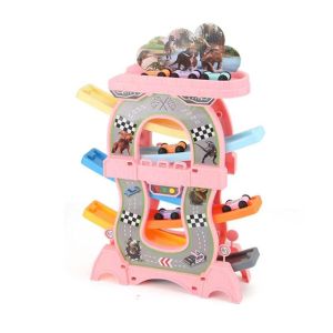 (6 CARS + 6 LEVELS) WJS Kids Car Racing Track 6 Cars 6 Level Gravity Slide Toy Race Car Ramp Toy Boy Turquoise Toy Mainan Trek Kereta Lumba Girl Pink Toy Mini Car Racing Track Kanak-Kanak 3+ No Battery Tak Perlu Battery Mainan Kereta Gelongsor