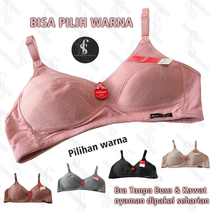 Fortunesong Bra Bh Tanpa Kawat Bahan Katun Busa Tipis Cup B Lazada Indonesia