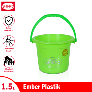 SHINPO Wadah Air / Ember Kecil 1.5 Liter Ember Deluxe Dengan Handle Tidak Mudah Pecah SPO-SIP-105 Varian Warna