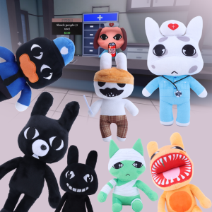 Kawaii Animal Hospital Plush Barney Head Nurse Stalker Ratthew Rabbit Toys Game Peripheral Toys For Kid Game Fans Birthday Gift