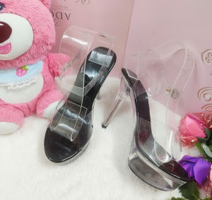 Giày cao gót  trong suốt giày nữ quai ngang gót trong cao 12cm đúp trước 3cm thích hợp đi chơi đi tiệc