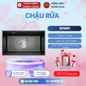 Chậu rửa bát Kluger K600 series KG7644FB inox SS304 phủ đen cao cấp lòng sâu ép khuôn
