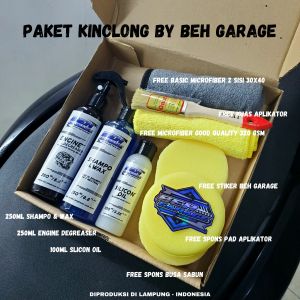 PAKET KINCLONG (ENGINE DEGREASER 250ML + SILICON OIL 100ML+ SHAMPOO & WAX 250ML) - Beh Garage